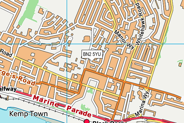 BN2 5YU map - OS VectorMap District (Ordnance Survey)