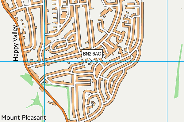 BN2 6AG map - OS VectorMap District (Ordnance Survey)