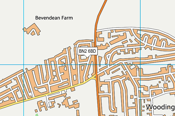 BN2 6BD map - OS VectorMap District (Ordnance Survey)
