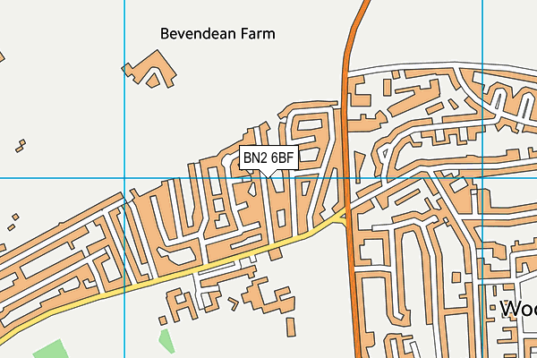 BN2 6BF map - OS VectorMap District (Ordnance Survey)