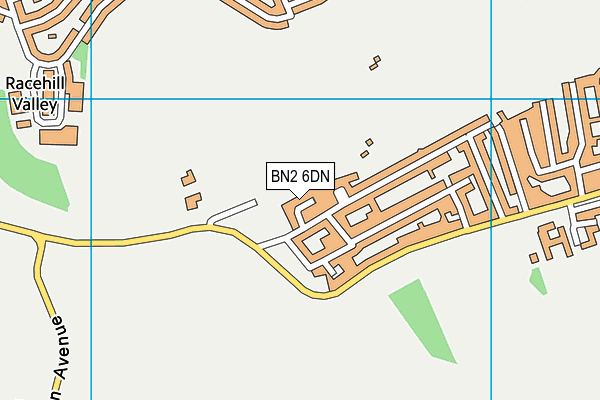 BN2 6DN map - OS VectorMap District (Ordnance Survey)