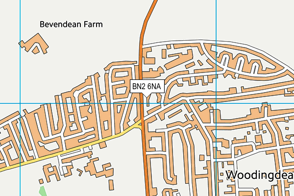 BN2 6NA map - OS VectorMap District (Ordnance Survey)