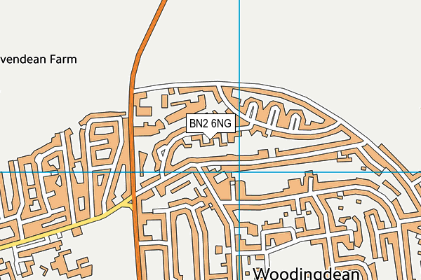 BN2 6NG map - OS VectorMap District (Ordnance Survey)