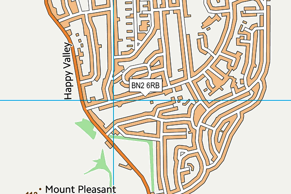 BN2 6RB map - OS VectorMap District (Ordnance Survey)