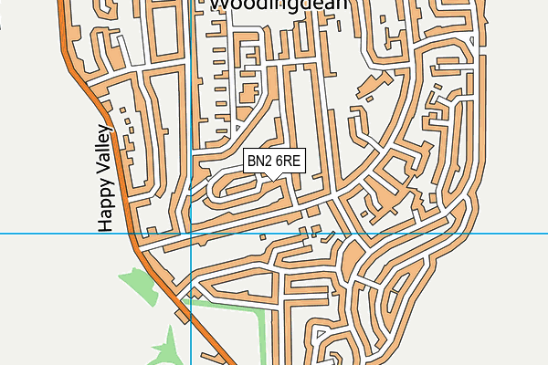 BN2 6RE map - OS VectorMap District (Ordnance Survey)