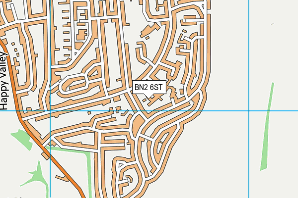 BN2 6ST map - OS VectorMap District (Ordnance Survey)