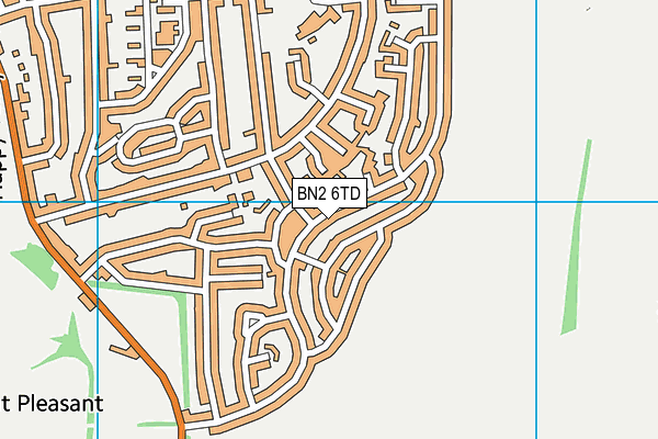 BN2 6TD map - OS VectorMap District (Ordnance Survey)