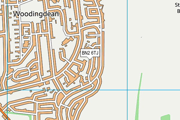 BN2 6TJ map - OS VectorMap District (Ordnance Survey)