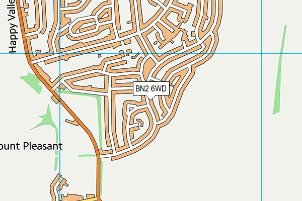 BN2 6WD map - OS VectorMap District (Ordnance Survey)