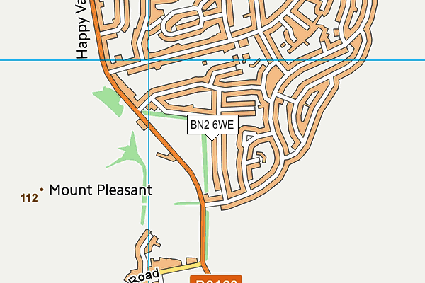 BN2 6WE map - OS VectorMap District (Ordnance Survey)