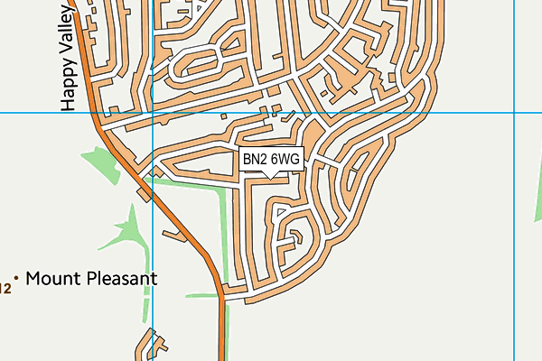 BN2 6WG map - OS VectorMap District (Ordnance Survey)