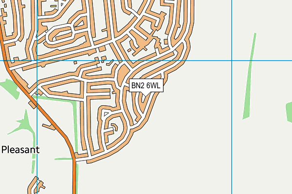 BN2 6WL map - OS VectorMap District (Ordnance Survey)