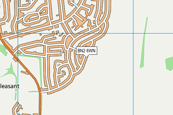 BN2 6WN map - OS VectorMap District (Ordnance Survey)