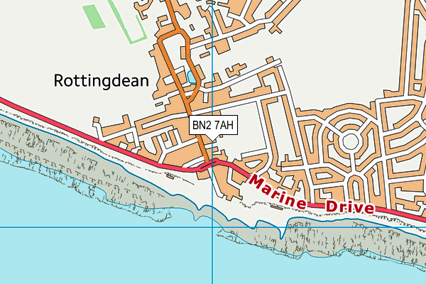 BN2 7AH map - OS VectorMap District (Ordnance Survey)