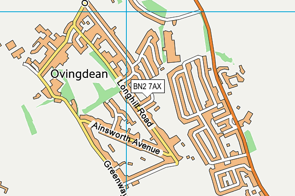 BN2 7AX map - OS VectorMap District (Ordnance Survey)