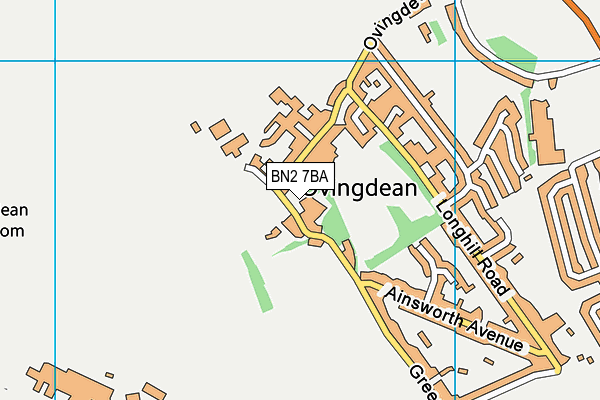 Ovingdean Hall International Language College (Closed) map (BN2 7BA) - OS VectorMap District (Ordnance Survey)