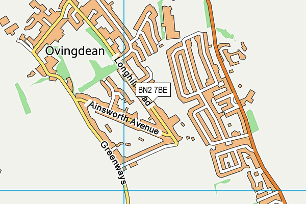 BN2 7BE map - OS VectorMap District (Ordnance Survey)