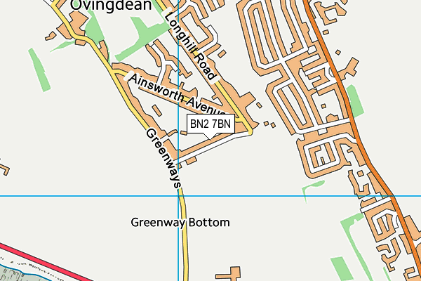 BN2 7BN map - OS VectorMap District (Ordnance Survey)