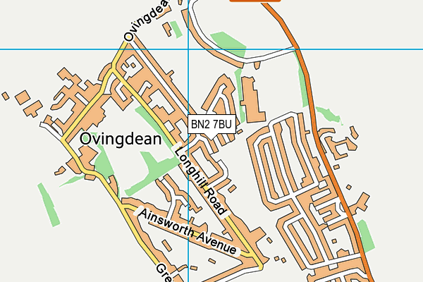 BN2 7BU map - OS VectorMap District (Ordnance Survey)