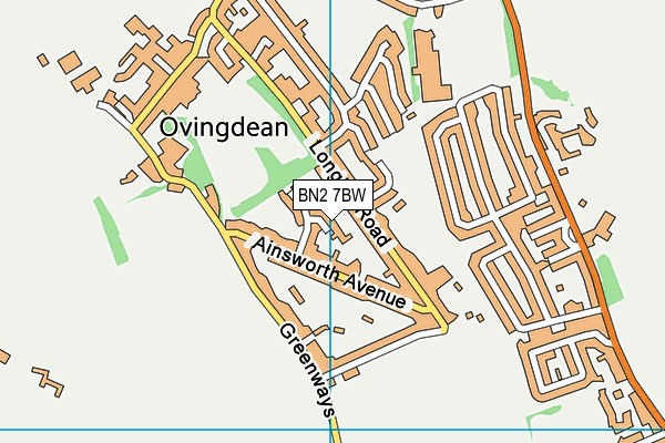 BN2 7BW map - OS VectorMap District (Ordnance Survey)