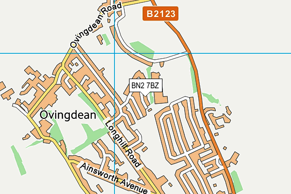 BN2 7BZ map - OS VectorMap District (Ordnance Survey)