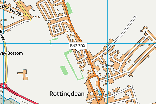 BN2 7DX map - OS VectorMap District (Ordnance Survey)