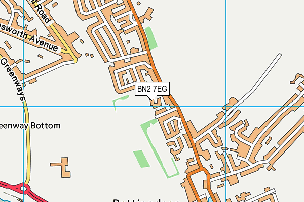BN2 7EG map - OS VectorMap District (Ordnance Survey)