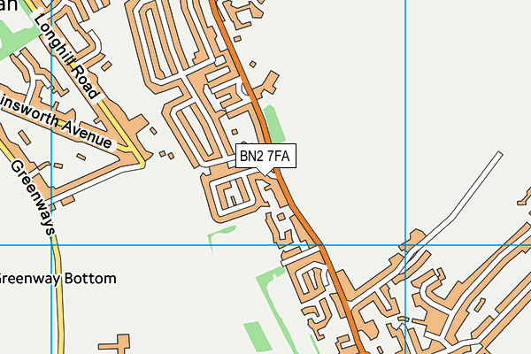 BN2 7FA map - OS VectorMap District (Ordnance Survey)