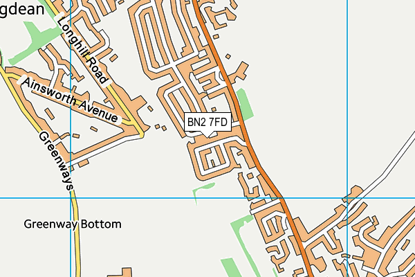 BN2 7FD map - OS VectorMap District (Ordnance Survey)