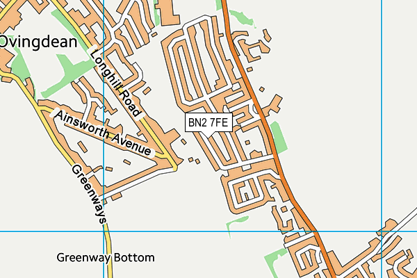 BN2 7FE map - OS VectorMap District (Ordnance Survey)