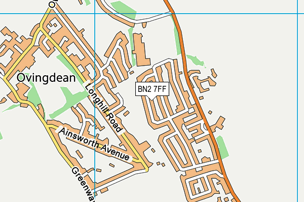 BN2 7FF map - OS VectorMap District (Ordnance Survey)