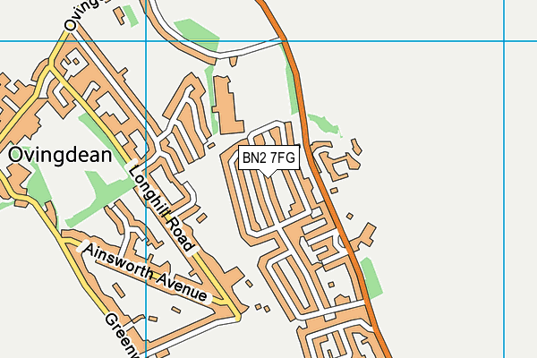 BN2 7FG map - OS VectorMap District (Ordnance Survey)