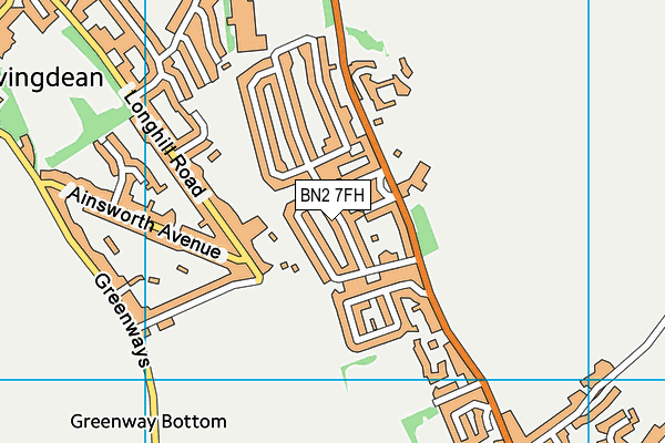 BN2 7FH map - OS VectorMap District (Ordnance Survey)