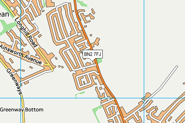 BN2 7FJ map - OS VectorMap District (Ordnance Survey)