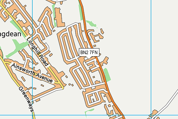 BN2 7FN map - OS VectorMap District (Ordnance Survey)