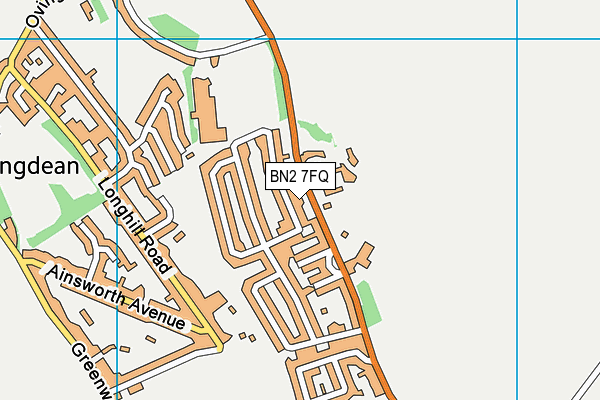 BN2 7FQ map - OS VectorMap District (Ordnance Survey)
