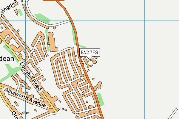 BN2 7FS map - OS VectorMap District (Ordnance Survey)