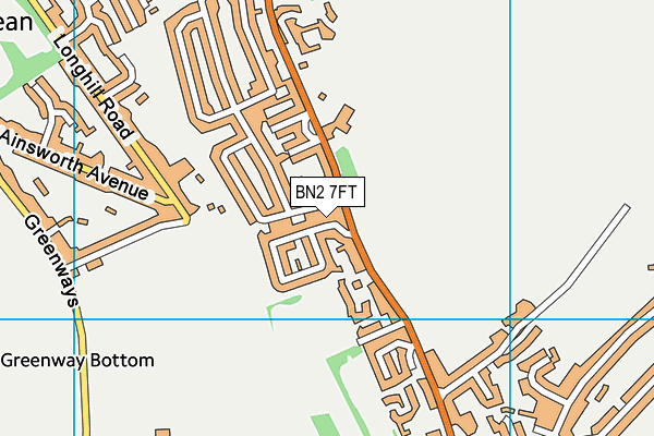 BN2 7FT map - OS VectorMap District (Ordnance Survey)