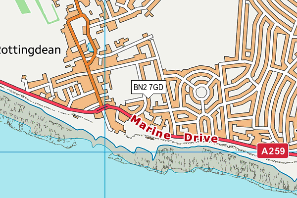 BN2 7GD map - OS VectorMap District (Ordnance Survey)