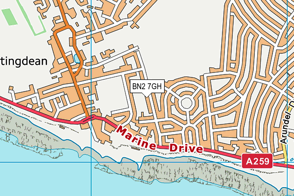 BN2 7GH map - OS VectorMap District (Ordnance Survey)