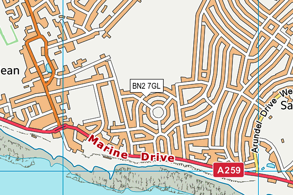 BN2 7GL map - OS VectorMap District (Ordnance Survey)