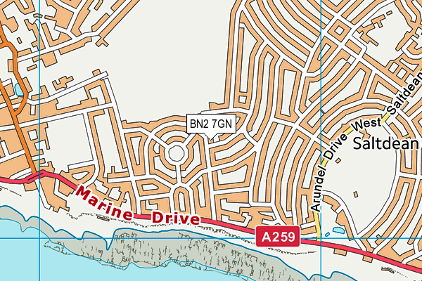 BN2 7GN map - OS VectorMap District (Ordnance Survey)