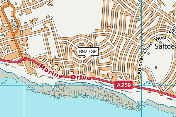 BN2 7GP map - OS VectorMap District (Ordnance Survey)