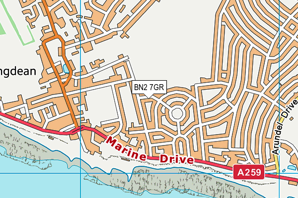 BN2 7GR map - OS VectorMap District (Ordnance Survey)