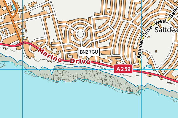BN2 7GU map - OS VectorMap District (Ordnance Survey)