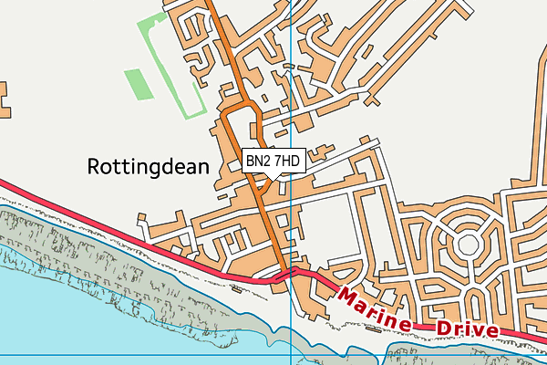 BN2 7HD map - OS VectorMap District (Ordnance Survey)