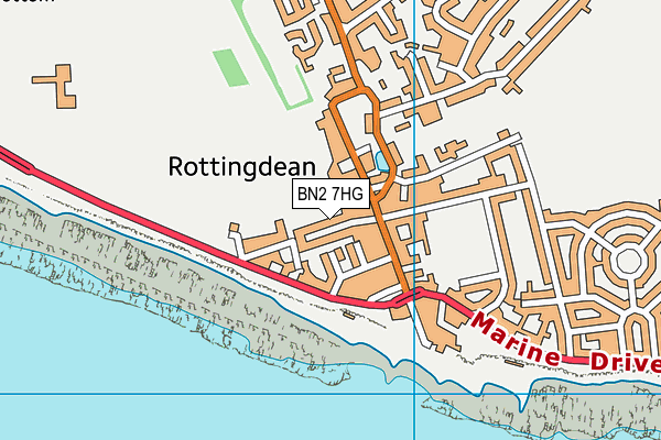 BN2 7HG map - OS VectorMap District (Ordnance Survey)