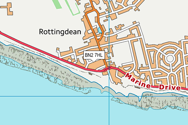 BN2 7HL map - OS VectorMap District (Ordnance Survey)