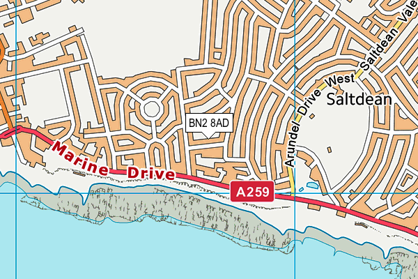 BN2 8AD map - OS VectorMap District (Ordnance Survey)