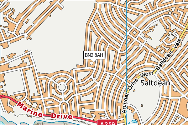 BN2 8AH map - OS VectorMap District (Ordnance Survey)